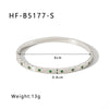 Simple Style Geometric Stainless Steel Plating Inlay Zircon 18k Gold Plated White Gold Plated Bangle