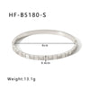 Elegant Simple Style Square Stainless Steel Plating Inlay Zircon 18k Gold Plated White Gold Plated Bangle