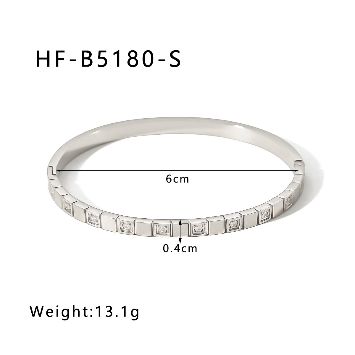 Simple Style Geometric Stainless Steel Plating Inlay Zircon 18k Gold Plated White Gold Plated Bangle