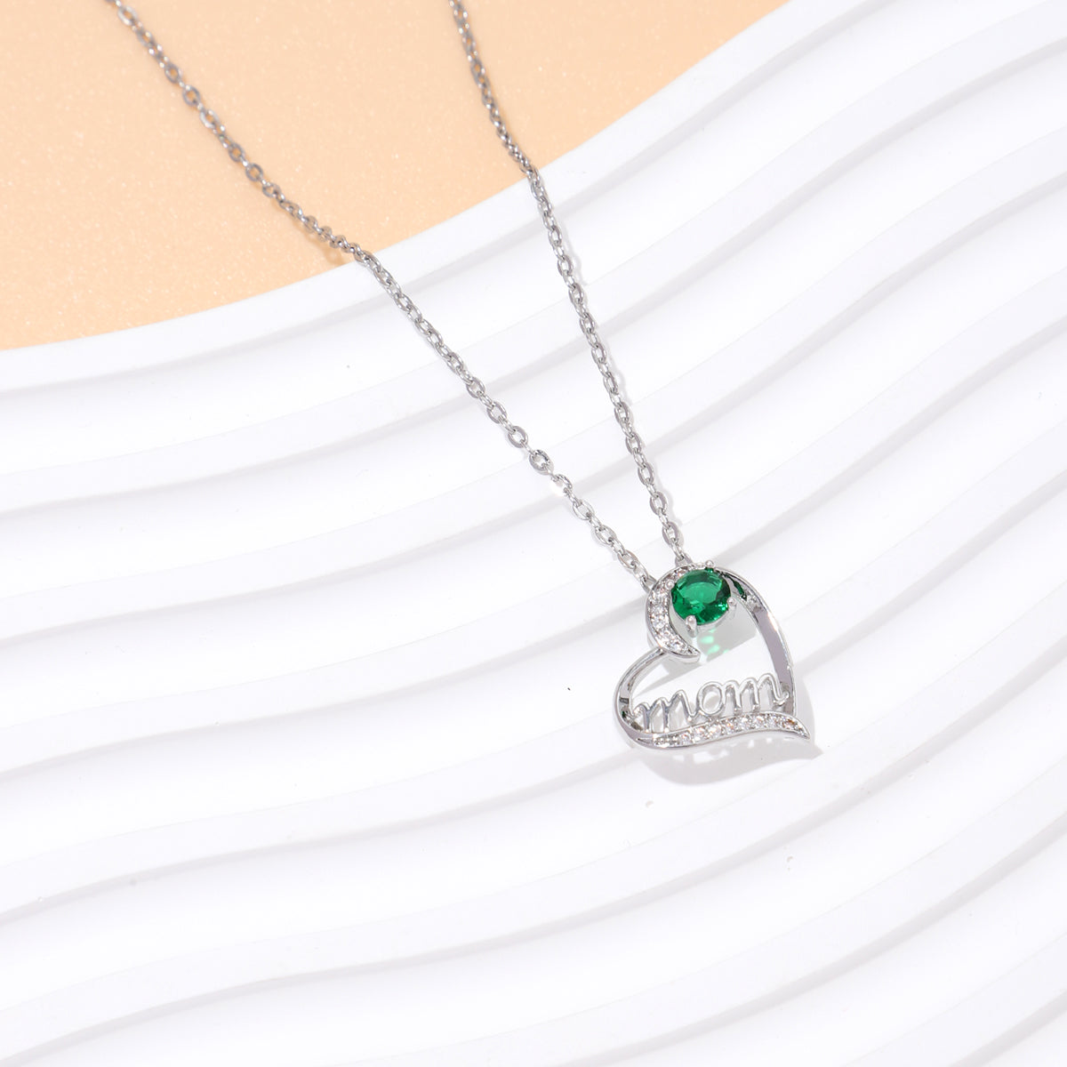 Simple Style Letter Heart Shape Titanium Steel Copper Plating Inlay Zircon Pendant Necklace