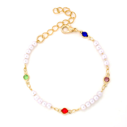 Elegant Sweet Geometric Imitation Pearl Alloy Wholesale Bracelets