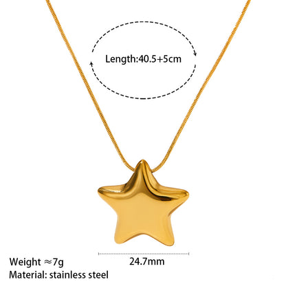 Simple Style Classic Style Star Stainless Steel Polishing Plating 14k Gold Plated White Gold Plated Gold Plated Earrings Necklace