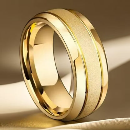 Simple Style Round Titanium Steel Plating 18k Gold Plated Unisex Rings