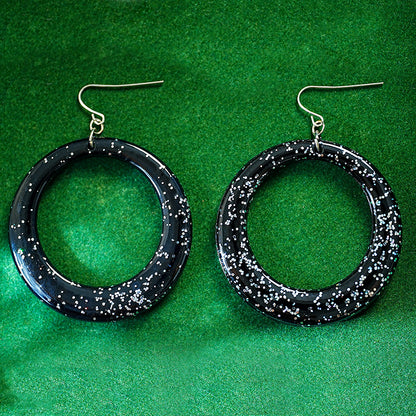 1 Pair Retro Simple Style Round Arylic Resin Drop Earrings