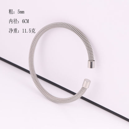 Casual Simple Style Solid Color Stainless Steel Plating Bangle