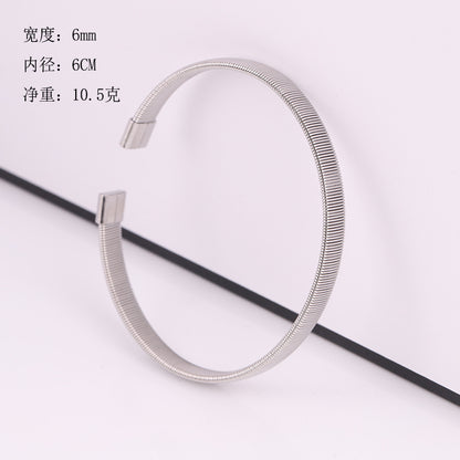 Casual Simple Style Solid Color Stainless Steel Plating Bangle