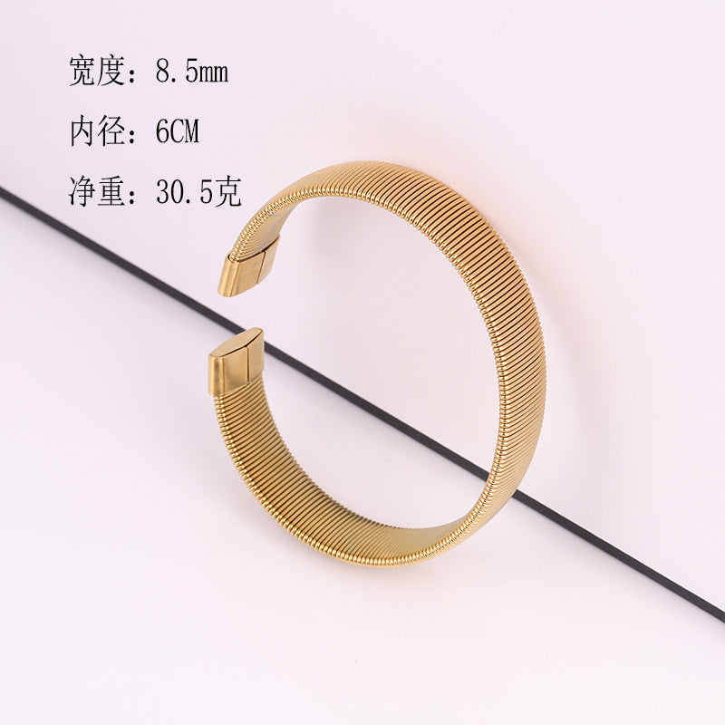 Casual Simple Style Solid Color Stainless Steel Plating Bangle