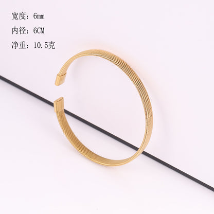 Casual Simple Style Solid Color Stainless Steel Plating Bangle