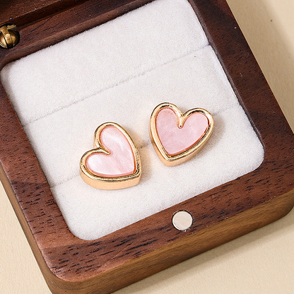 1 Pair Casual Sweet Simple Style Heart Shape Plating Alloy Ear Studs