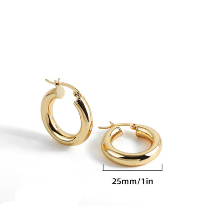 1 Pair Exaggerated U Shape Water Droplets Plating Stainless Steel Hoop Earrings