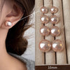 1 Pair Sweet Geometric Round Plating Imitation Pearl Drop Earrings