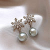 1 Pair Sweet Geometric Round Plating Imitation Pearl Drop Earrings