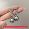 1 Pair Sweet Geometric Round Plating Imitation Pearl Drop Earrings