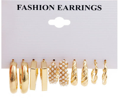 1 Set Fashion Geometric Plating Metal Earrings