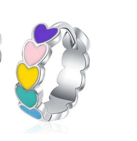 1 Piece Simple Style Paw Print Heart Shape Enamel Plating Inlay Stainless Steel Zircon Earrings