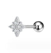 1 Piece Simple Style Star Heart Shape Anchor Inlay Copper Zircon Ear Studs