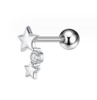 1 Piece Simple Style Star Heart Shape Anchor Inlay Copper Zircon Ear Studs