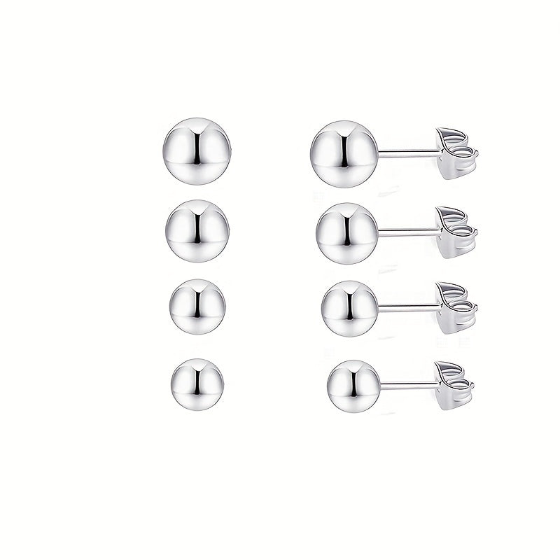 Simple Style Solid Color Stainless Steel Plating White Gold Plated Ear Studs