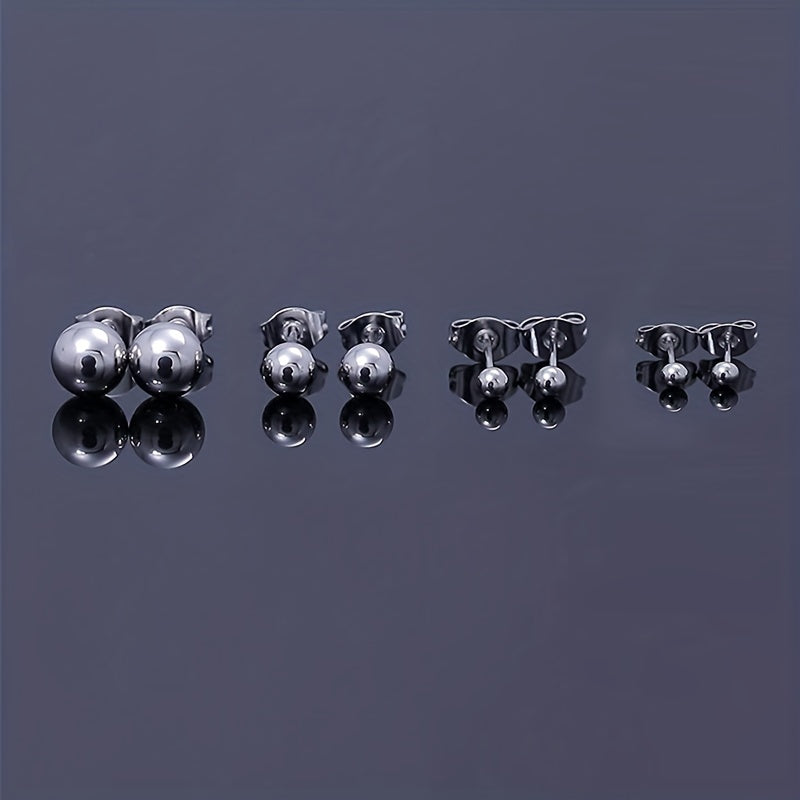 Simple Style Solid Color Stainless Steel Plating White Gold Plated Ear Studs