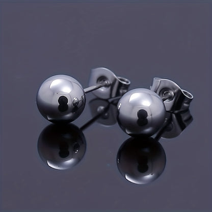 Simple Style Solid Color Stainless Steel Plating White Gold Plated Ear Studs