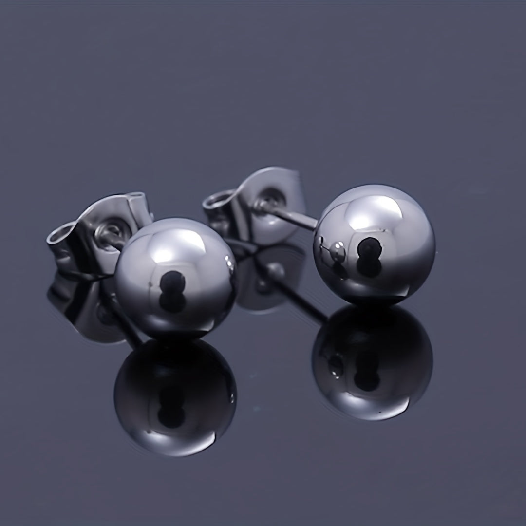 Simple Style Solid Color Stainless Steel Plating White Gold Plated Ear Studs