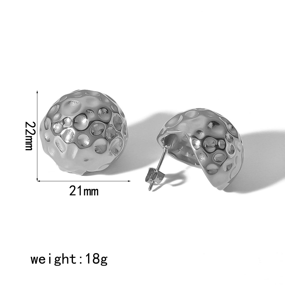 Simple Style Round Stainless Steel Polishing Plating 18k Gold Plated Ear Studs