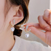 Simple Style Leaf Alloy Inlay Zircon Women's Earrings Ear Studs