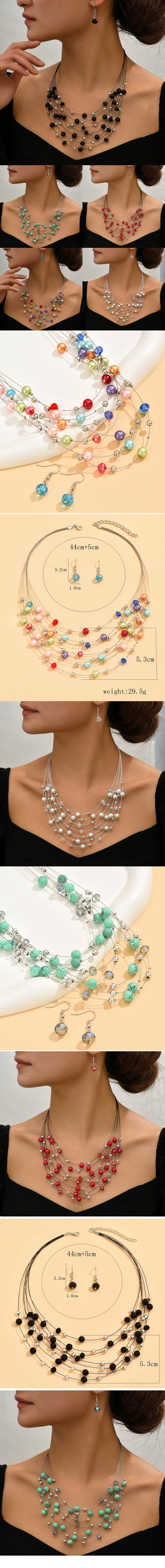 Ethnic Style Colorful Artificial Pearl Women's Jewelry Set