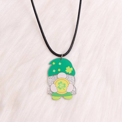 Ethnic Style Cartoon Arylic Printing St. Patrick Women's Pendant Necklace