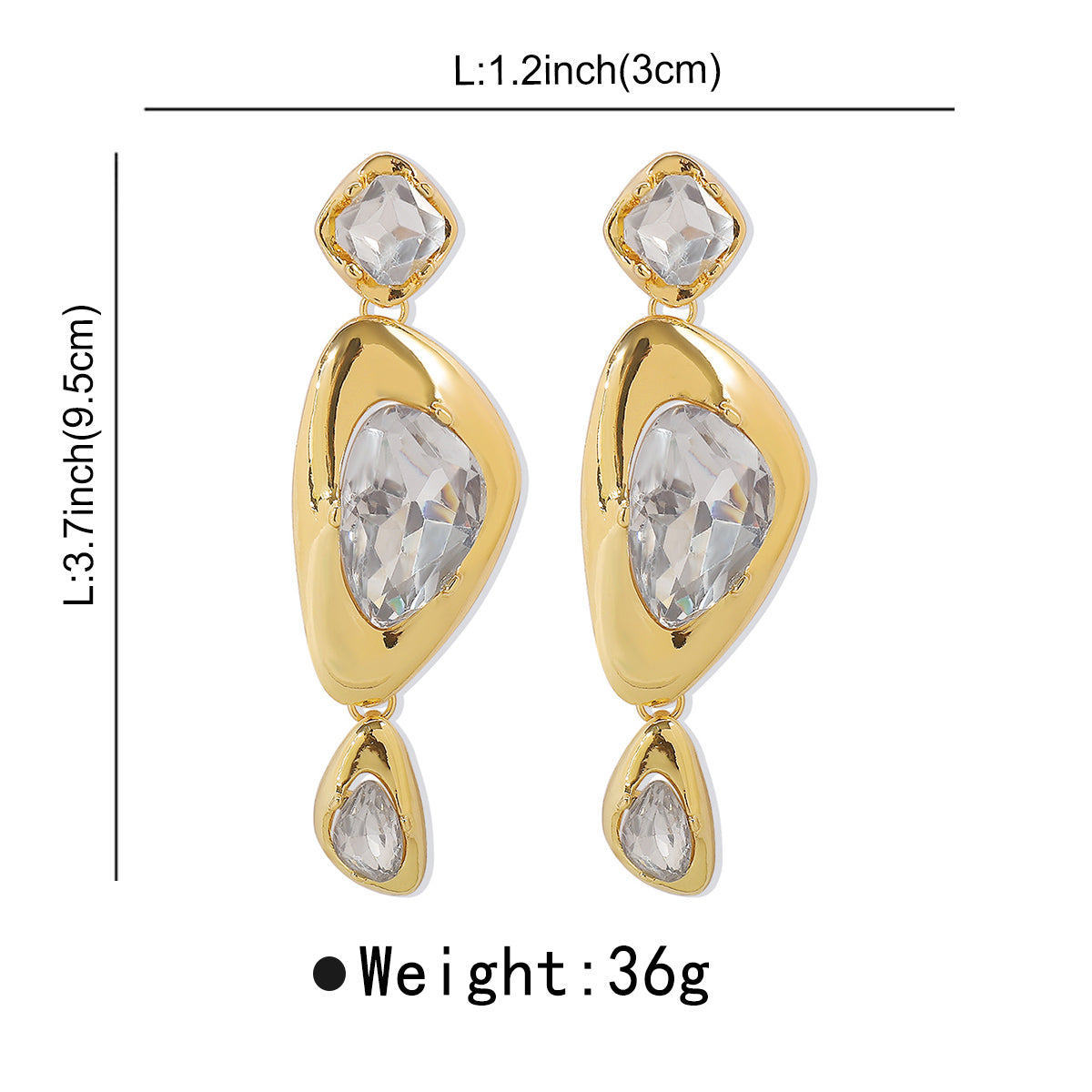 Exaggerated Simple Style Geometric Alloy Inlay Zircon Women's Earrings Necklace