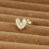 1 Piece Simple Style Star Heart Shape Crown Plating Inlay Stainless Steel Zircon Ear Studs