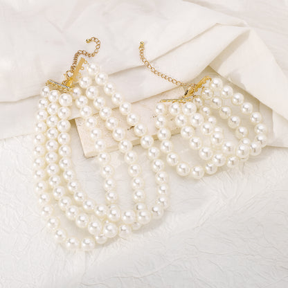 Elegant Modern Style Simple Style Round Imitation Pearl Beaded Women's Bracelets Necklace