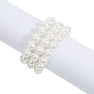 Elegant Modern Style Simple Style Round Imitation Pearl Beaded Women's Bracelets Necklace