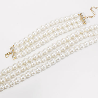 Elegant Modern Style Simple Style Round Imitation Pearl Beaded Women's Bracelets Necklace