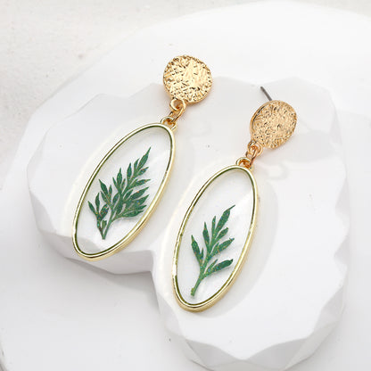 1 Pair Casual Vacation Simple Style Leaves Flower Daisy Resin Drop Earrings