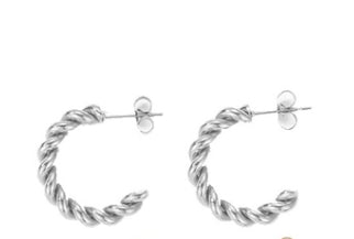 1 Pair Classic Style Solid Color Plating Stainless Steel Hoop Earrings Ear Studs