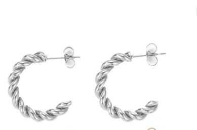 1 Pair Classic Style Solid Color Plating Stainless Steel Hoop Earrings Ear Studs