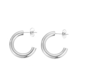 1 Pair Classic Style Solid Color Plating Stainless Steel Hoop Earrings Ear Studs