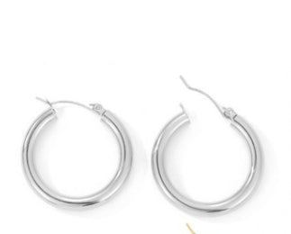 1 Pair Classic Style Solid Color Plating Stainless Steel Hoop Earrings Ear Studs