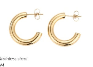 1 Pair Classic Style Solid Color Plating Stainless Steel Hoop Earrings Ear Studs