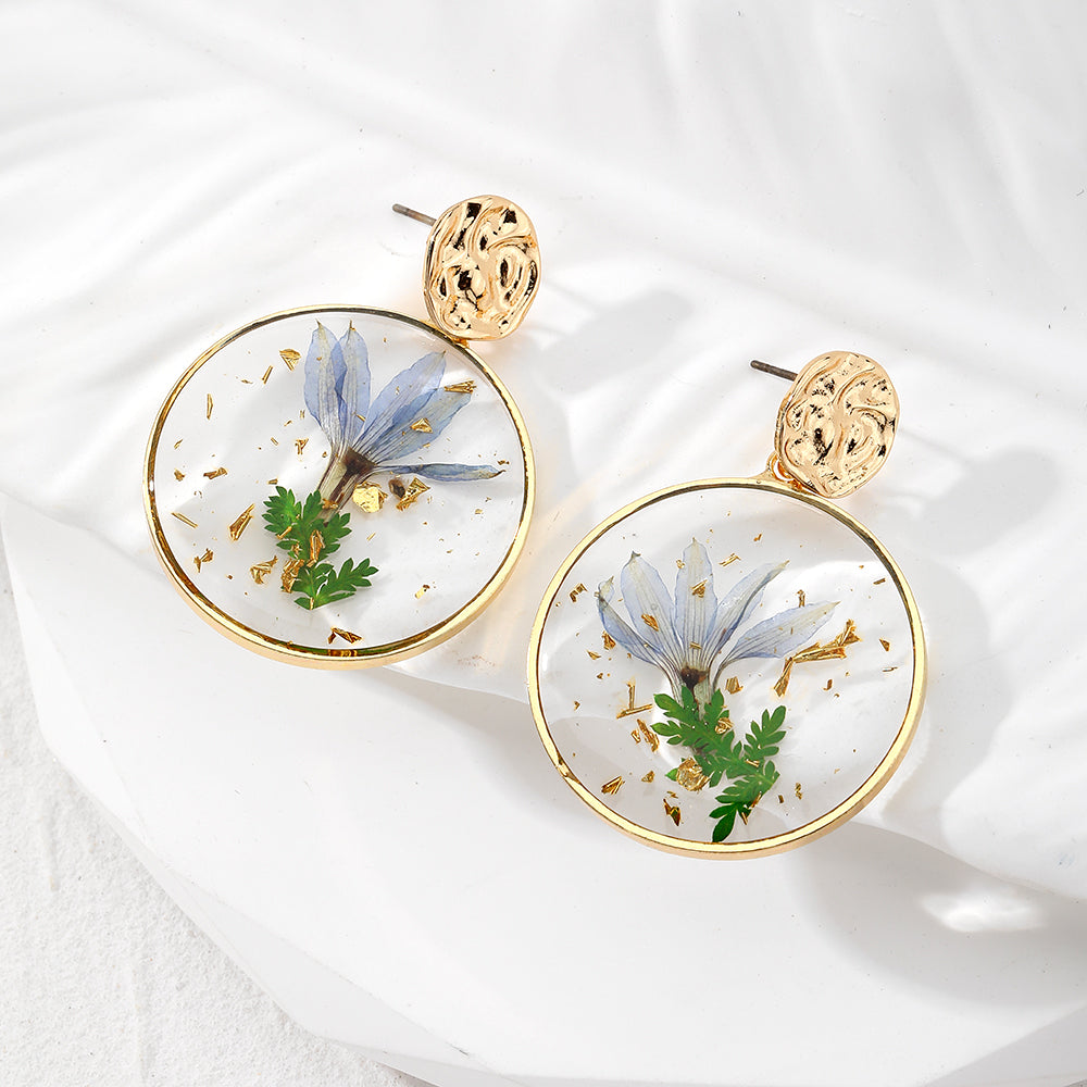 1 Pair Vacation Simple Style Flower Resin Drop Earrings