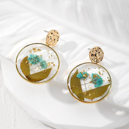 1 Pair Vacation Simple Style Flower Resin Drop Earrings