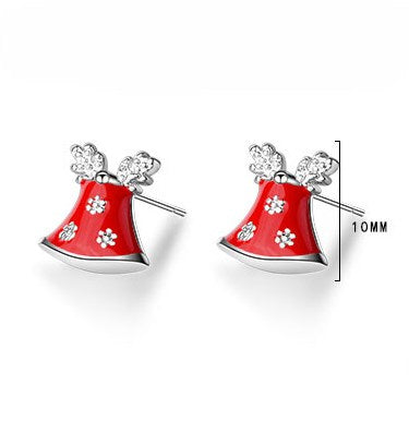 1 Pair Cute Christmas Tree Flower Snowman Epoxy Plating Inlay Copper Zircon Earrings