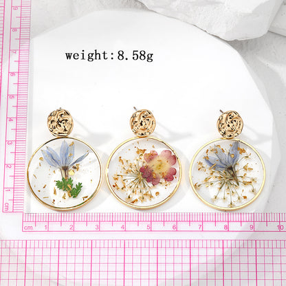 1 Pair Vacation Simple Style Flower Resin Drop Earrings