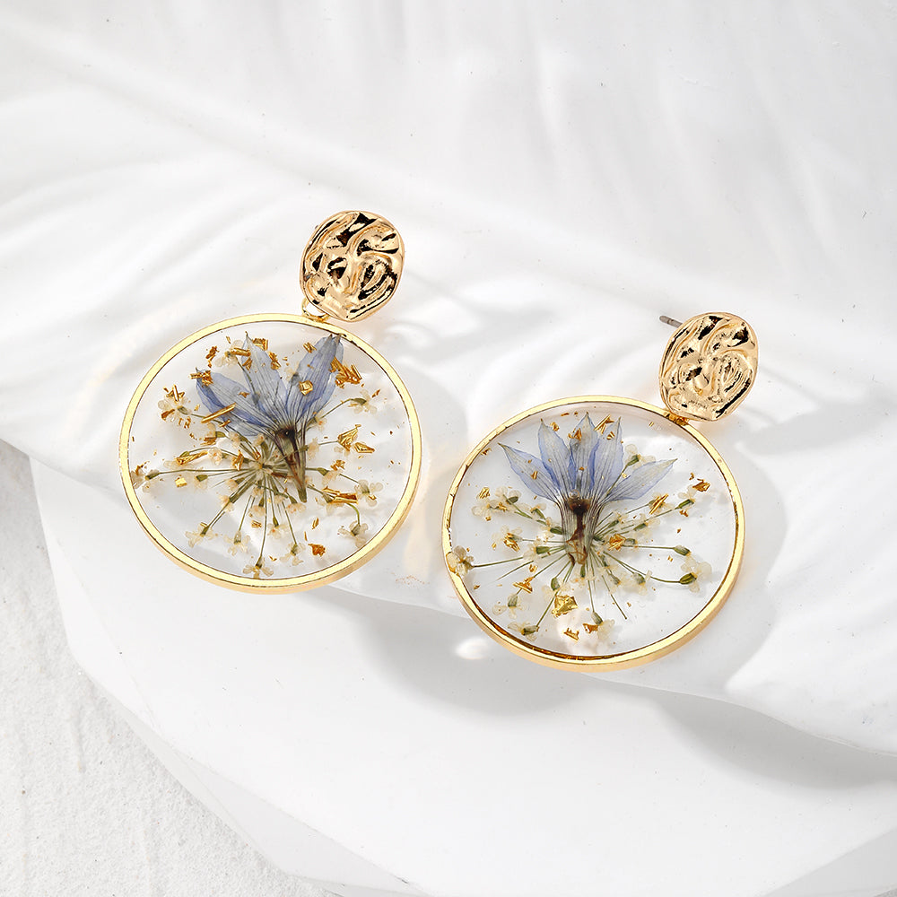 1 Pair Vacation Simple Style Flower Resin Drop Earrings