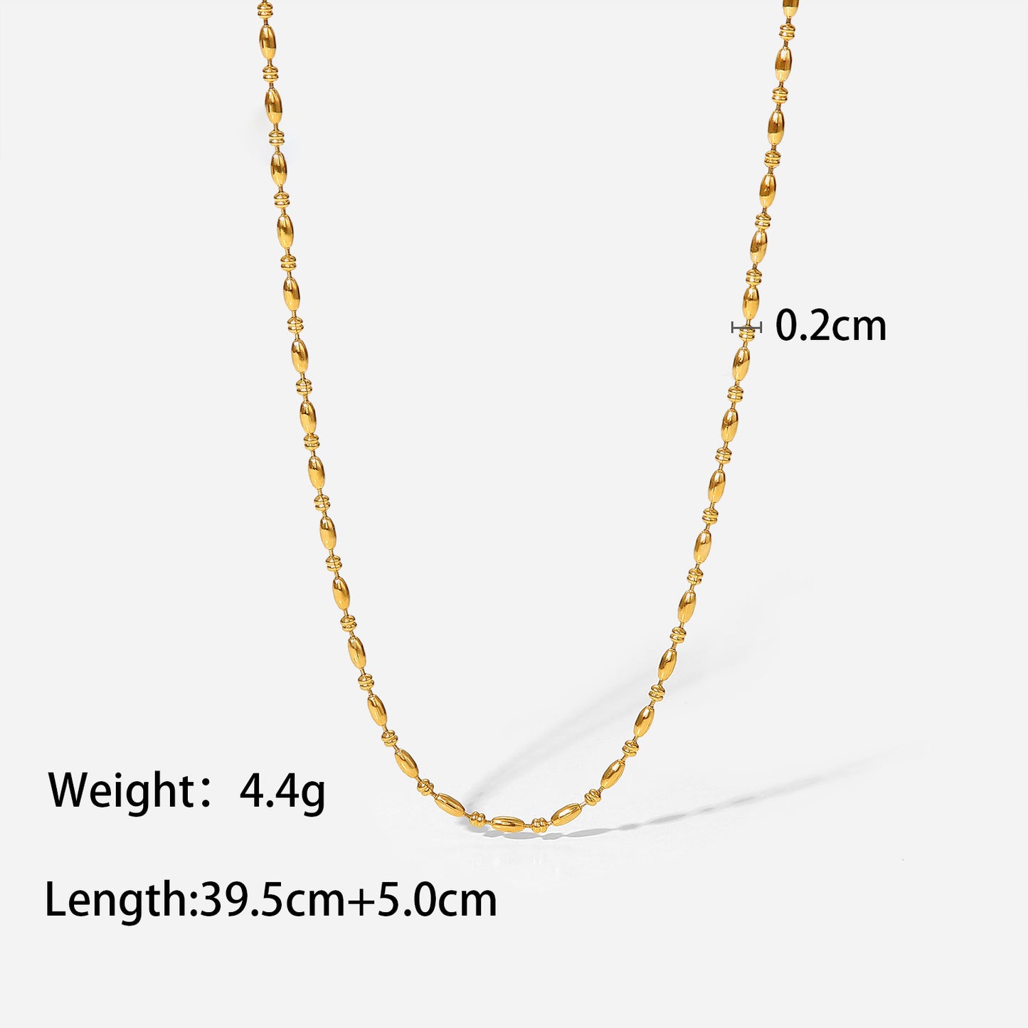 Elegant Simple Style Solid Color Stainless Steel 18k Gold Plated Necklace