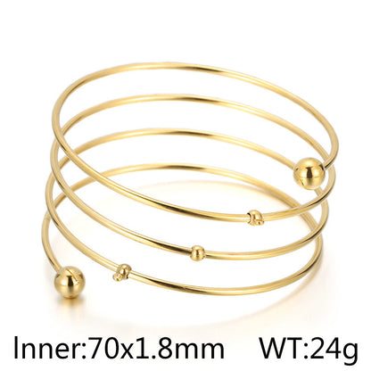 Lady Solid Color Stainless Steel Plating Bangle