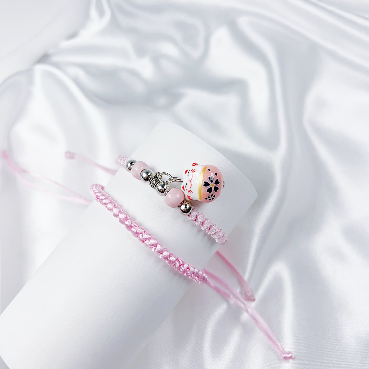 Cute Simple Style Cat Polyester Painted Knitting Drawstring Unisex Bracelets