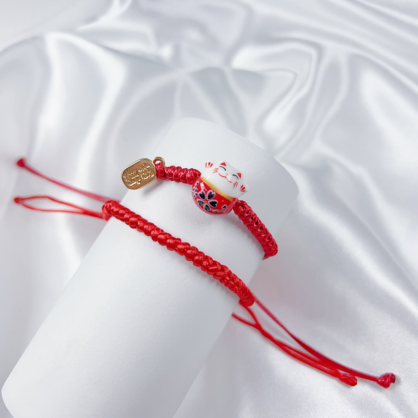 Cute Simple Style Cat Polyester Painted Knitting Drawstring Unisex Bracelets