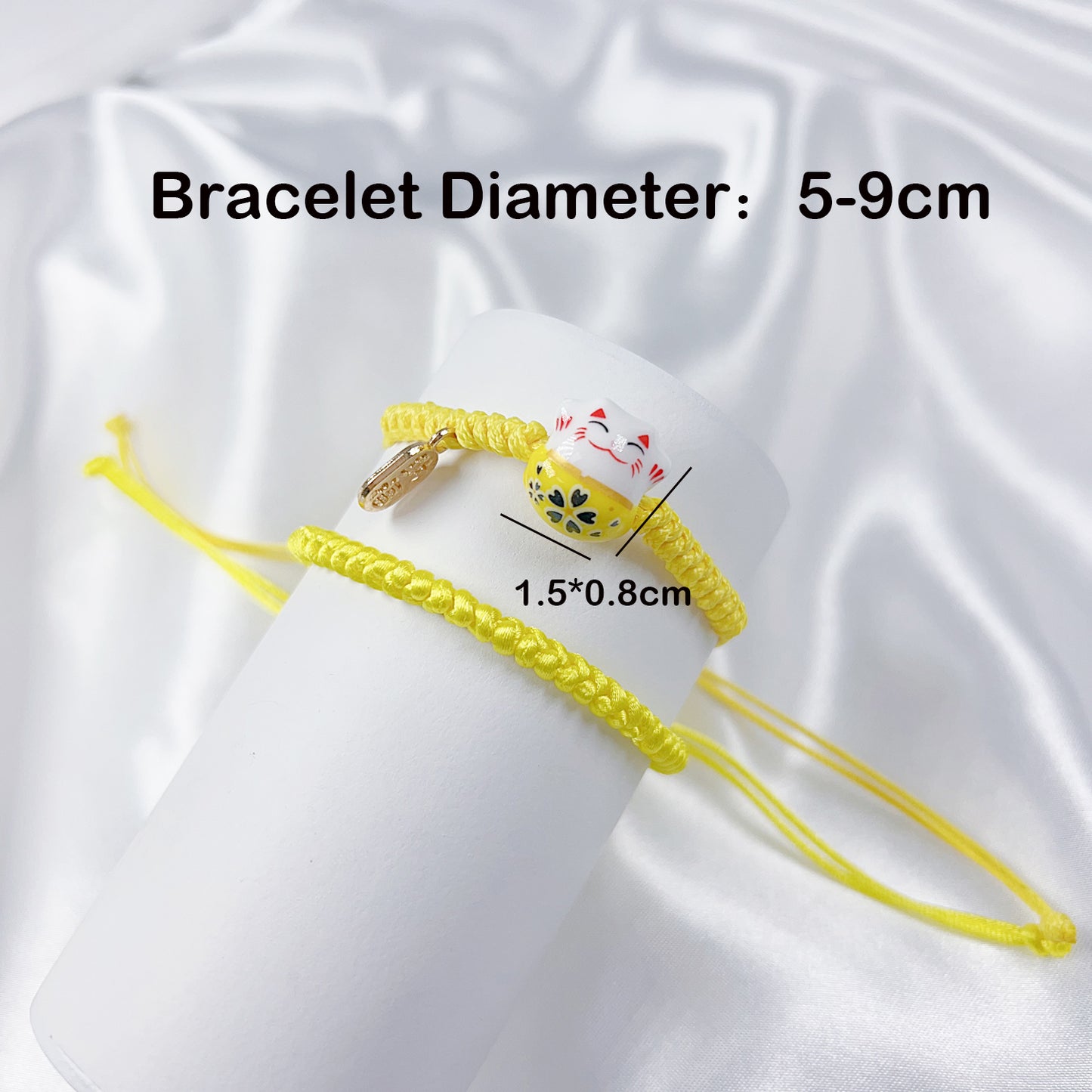 Cute Simple Style Cat Polyester Painted Knitting Drawstring Unisex Bracelets